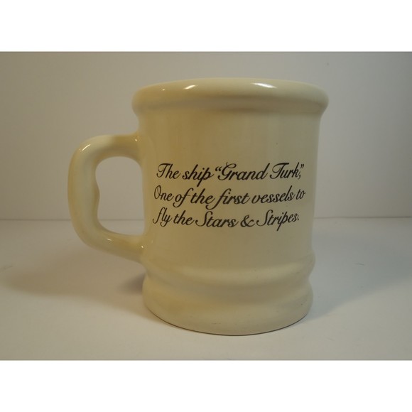 Vintage Old Spice Shaving Mug Cup, Ship Stars & Stripes Flag - Picture 4 of 5